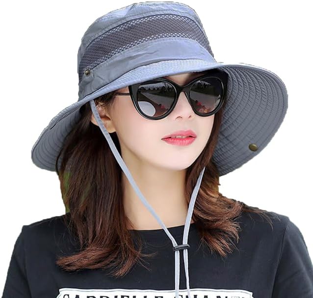 Round Crown Hat Sun Visor Hats for Women UV Protection Wide Brim Summer Cap for Girls Hat UV Protection Breathable Casual Beach Hat, Safari Hat Sun Protection Cap for Women Girl Men