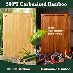 Carbonized Bamboo Cutting Boards for Kitchen Set of 3 Knife-Friendly - Image 4