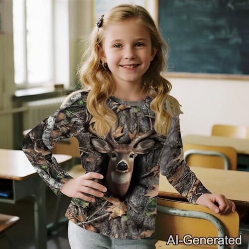 Image of Renewold Boys Girls Tees Kids T-Shirt Long Sleeve Crewneck T Shirts Casual Athletic Tops Clothing for Home School Travel
