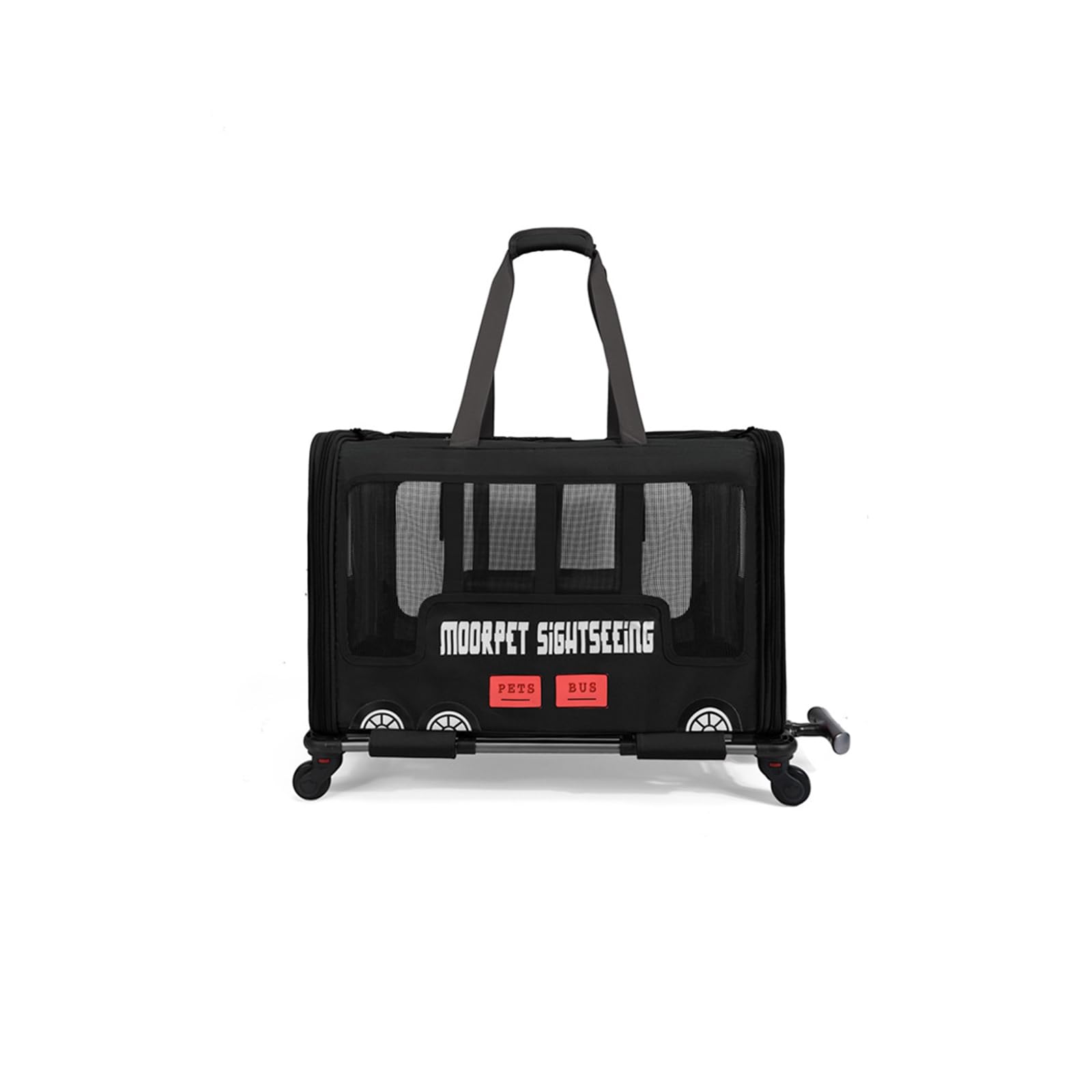 Galatée Pet Stroller, Dog Travel Bag with Removable Wheels, Portable Cat Carrier Bag, Foldable Dog Bag for Travel, Camping and Outdoor(Black)