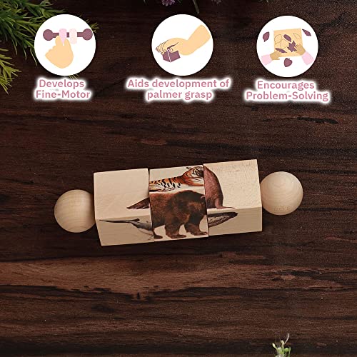 Image of Ariro-Rotating Puzzle - Mammals for Toddlers|Best Montessori Puzzle for 1yr Old boy and Girl|First Birthday Gift|Grasping Toy Age 18M+