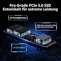 Ediloca EN1400 PRO NVMe M.2 SSD 4TB, PCIe 5.0, 14,000 MB/s Read, 1,2500 MB/s Write,2800TBW (Written terabytes), Internal SSD for Gaming, Video Editing and AI – Ansicht 4