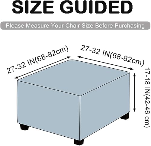 Miniatura 4 de Andreannie Fundas de terciopelo azul claro para silla, fundas para sillón, funda otomana para sillón, paquete de fundas otomanas (azul claro)