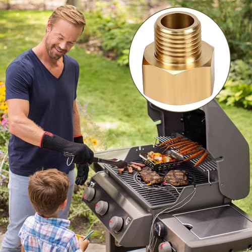 Kontazmi 2 Stück Messing LPG Gas Adapter 3/8 IG x 1/4 AG Rechts Messing Reduzierstück Gasherd Armaturen und Gasschlauch Verbinder aus Messing für Gaskocher Campingkocher und Outdoor-Kocher