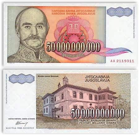 Collection House-500 Crore Yugoslavia banknote Old for Collection