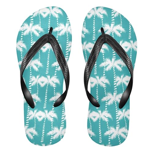 Maple Leaf Sketch Orange White Coconut Palm Flip Flops for Beach Thong Sandals Anti-slip Lightweight Beach Slippers for Travel Summer Outdoor