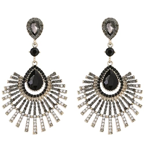 BABEYOND Art Deco Antique Dangle Earring Vintage Rhinestone Statement Earrings
