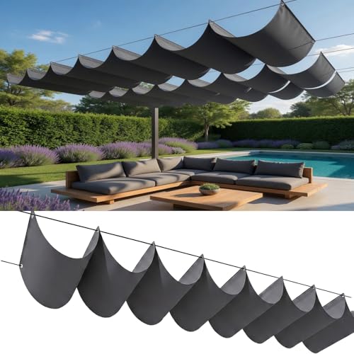 Rétractable voile ombrage vague haut de gamme structure réglable 5.3m