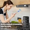 MONODEAL Bluetooth CD Player,Under Cabinet Kitchen FM Radio CD Player,Dual HD Speakers,Wireless Music System with LED Light,Remote Control,Kitchen Timer,Dual Alarm Clock Black