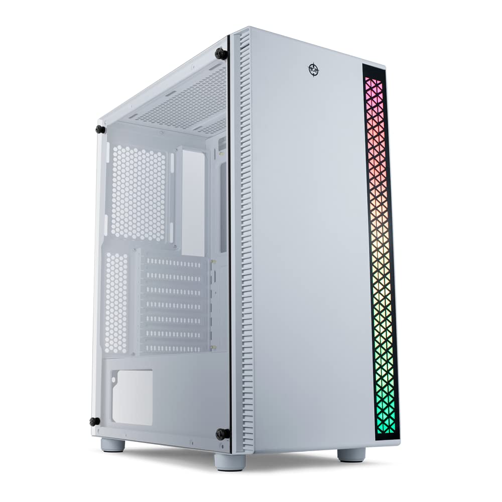 Gabinete Gamer TGT Skylancer Lateral De Vidro Branco TGT-SKL-WT01