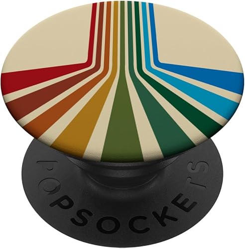 PopSockets de estilo retro de los años 70 con diseño de rayas multicolor