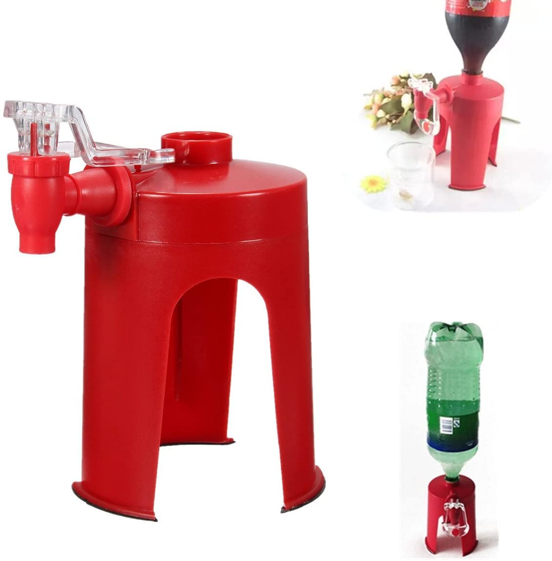 Nixby Cold Drink Dispenser Hand Press Drink Dispenser, Fountain Soda and Water Dispenser, Bottle Dispenser with tap, Beverages Dispenser Stand with Tap for Home and Outdoor Party Traveling