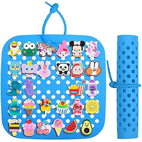 Yatihugy Shoe Decoration Charms Organizer,Wall Hanging Charms Bag,Portable Storage Case for Women,Silicone Enamel Pin Display Stand (The Storage Box Not Contain Any Shoe Charms) Cover
