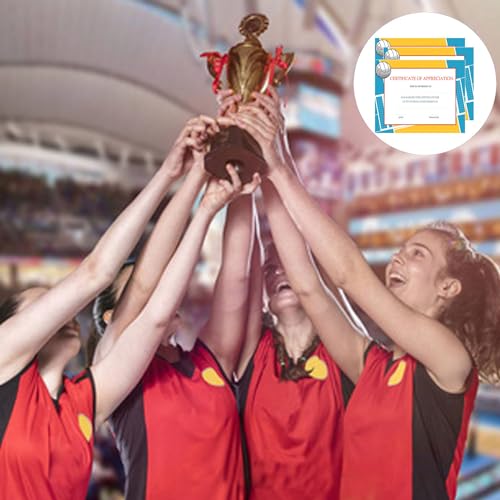 Image of 36 Pieces Sports Achievement Award Certificates Volleyball Award Certificates 9.84 x 7.87 Inches Certificates of Achievement Encouraging Gift for Students Volleyball Teams Employee Student School Kindergarten Teacher