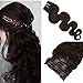 Produktbild Moresoo Clip In Extensions Echthaar Remy Haarverlängerung 10 Zoll 100g Echthaar Extensions Clip in Dunkelbraun 7 pieces Body Wave Wavy Weft Remy Hair