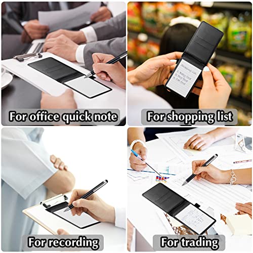 10Pcs Mini Pocket Notepad Holder Set,Durable Cover,Refillable,Leather Pocket Notebook with Pen,8Pcs 3"x5" Memo Book Refills with 30 Lined Paper Per Note Pad,Leather Notepad Pocket Business Notebook by Dazarey - Image 7