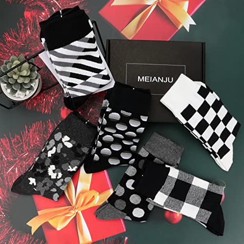 Mens Dress Socks, 6 Pairs Gift Box Crew Cotton Work Argyle Socks for Men Size 9-123