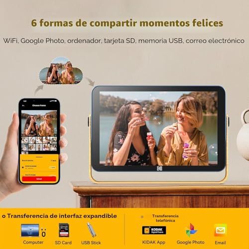 Miniatura 5 de Kodak Marco De Fotos Digital De 10 Pulgadas Wifi Marco Digital Con Bateria Recargable, Memoria Integrada De 32gb, Hd Ips Touchscreen, Fácil Configuración Para Compartir Fotos Y Vídeos Via Usb O App