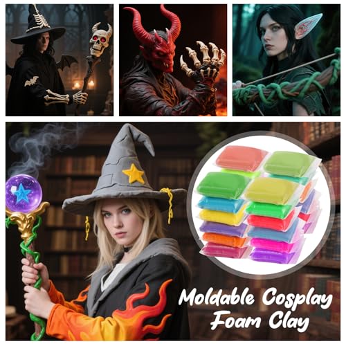 Image of CALPALMY Air Dry Clay, 24-Pack Colors Moldable Cosplay Foam Clay for Kids Gifts Partty and School Project Supplies, Perfect for Crafts Sculpting and Artistic Projects (8.5oz /Pack)