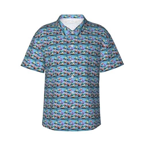 Chemise hawaïenne homme motif grues en papier multicolore