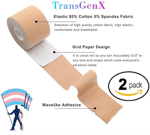 Universal Body Labs Transgenx Tape - Best Trans Ftm Binder For Chest Binding (2 Pack) #TOP1