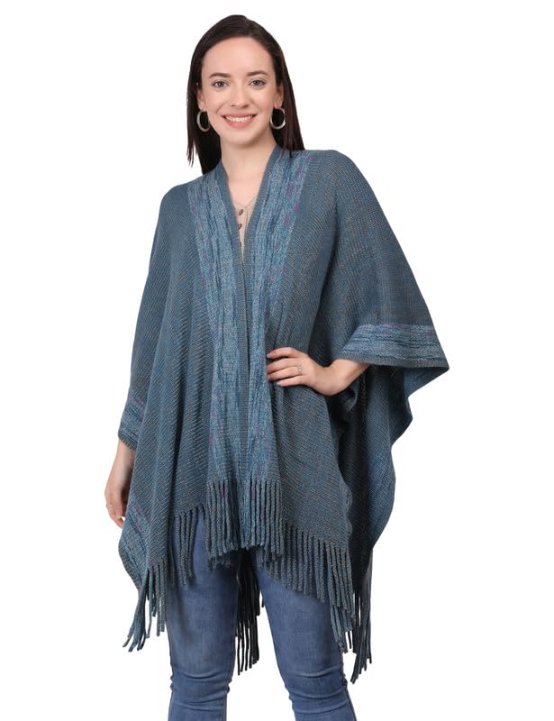 MANRA Women's Shawl Wrap Soft and Lightweight Knit Poncho Cape Cardigan Sweater Open Front for Spring Fall Winter SC 112 Cape-picture-42