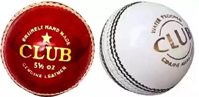 HTM (Pack of 2Pcs) Imported Red and White Cricket Leather Ball Combo Cricket Leather Ball (Pack of 2, White, Red) (B0DFK6L545) Amazon Price History, Amazon Price Tracker