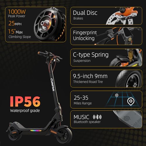 Electric Scooter Adults CUNFON RS500,Up to 25 MPH, 25-Mile