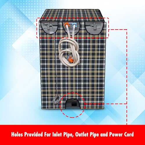 Image of Lithara Top Load Fully Automatic Washing Machine Cover for LG, Samsung, IFB, Whirlpool, Suitable for 7 kg & 7.5 KG - Waterproof, Dustproof Cover (Print-10)