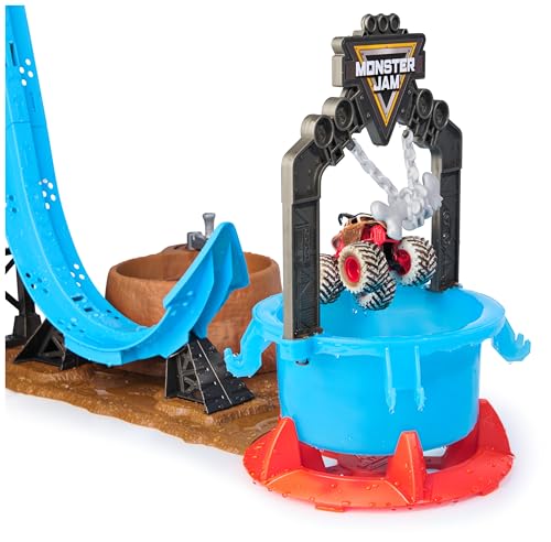 Monster Jam Mud Blasters, Monster Mutt Dalmatian Dunk Tank Playset, Colour Change Action, Kids’ Toy Gifts for Boys and Girls Aged 3 and Up, 1:64