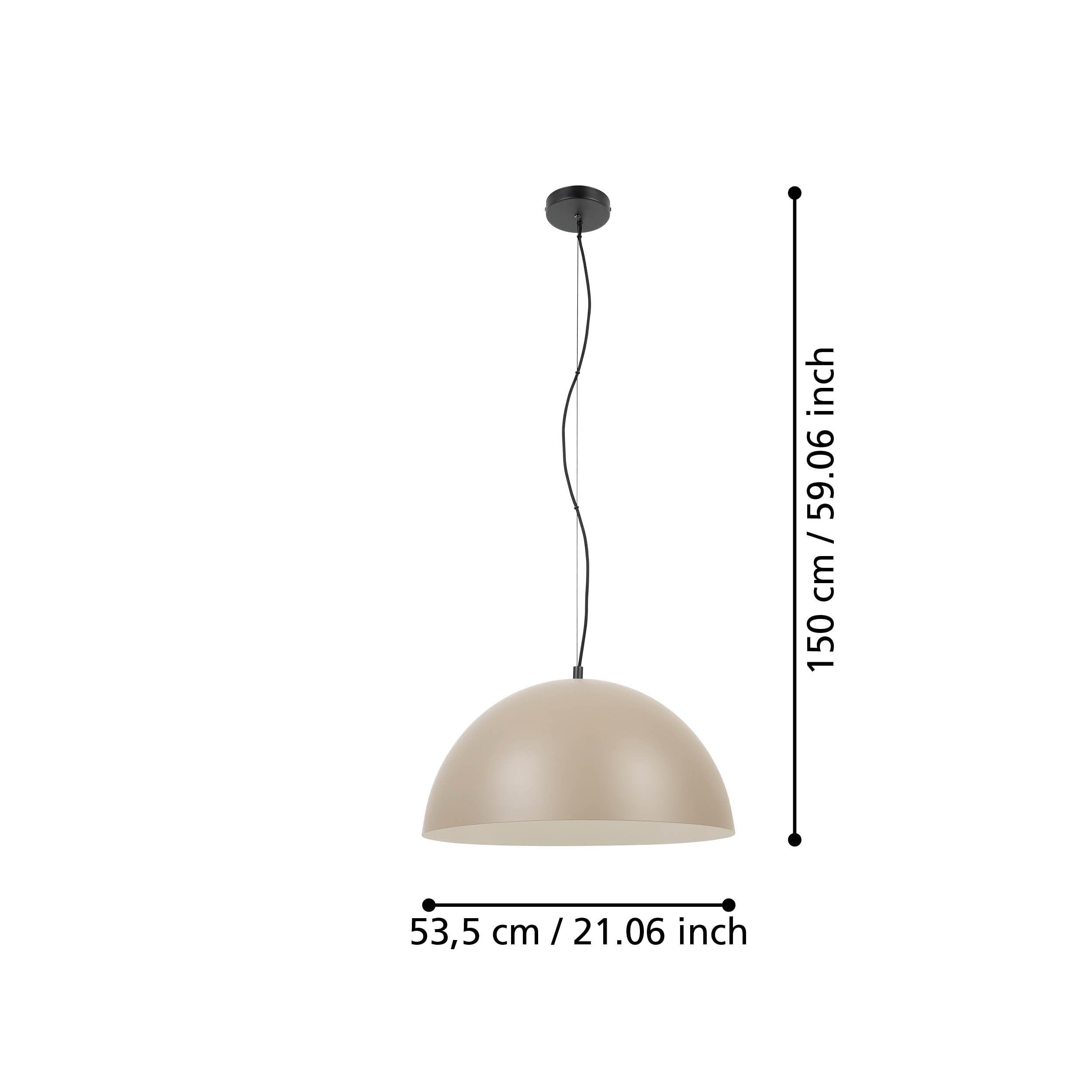EGLO Gaetano 1 lampa wisząca, żyrandol do salonu i jadalni, lampa sufitowa wisząca w kolorze czarnym i piaskowym, oprawka E27, Ø 53,5 cm