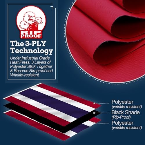 Drapeau Thaïlande double face résistant Anley grand format 90x150cm imperméable - 3