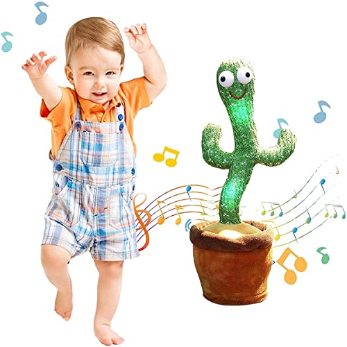 Bonistasia Dancing Cactus Toy, Talking, Recording, Singing, Shake, Luminous, Built in 120 Children's Songs, Birthday Gifts, Parent-Child Early Education, Electron Plush Toys (Battery)