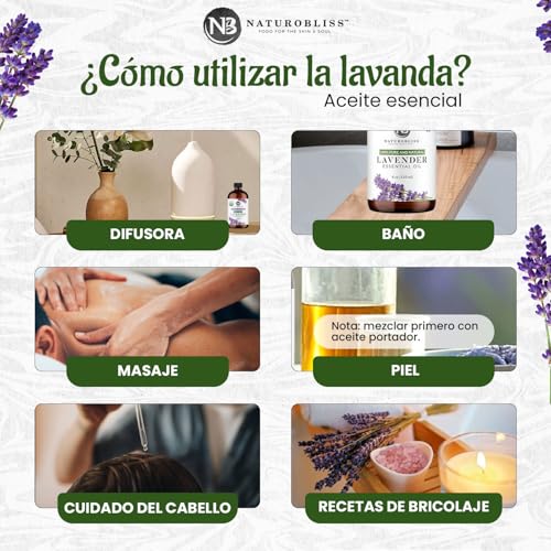 Image of NaturoBliss Organic Lavender Essential Oil, 100% Pure Therapeutic Grade, Premium Quality, 1 fl. Oz / 30 ml - Perfect for Aromatherapy and Relaxation (30ml)