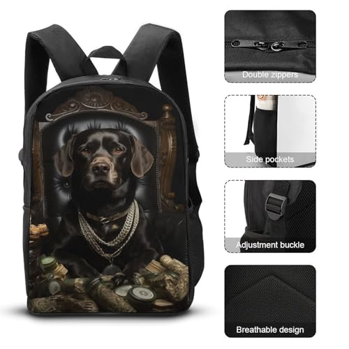 LMYmoney Rucksack mit Hundemotiv, Schultasche, Rucksack für Mädchen und Jungen, große Kapazität, Kinderrucksack, leichte Schultaschen für Kinder, Studenten, 43,2 cm