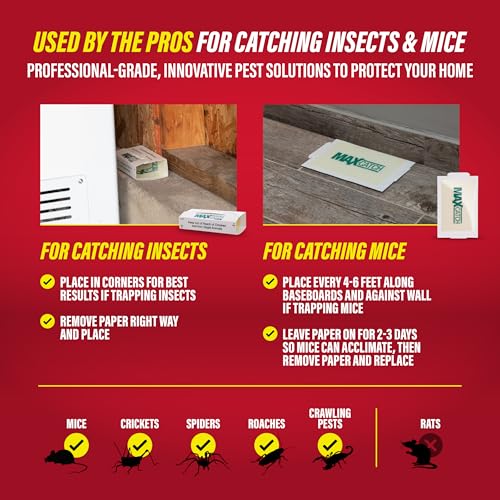 Image of Catchmaster Max Catch Mouse & Insect Glue Traps, Case of 6 Packs of 72 Classic Glue Boards (432 Total), Bulk Mouse Traps Indoor for Home, Pest Control for Industrial & Office Use