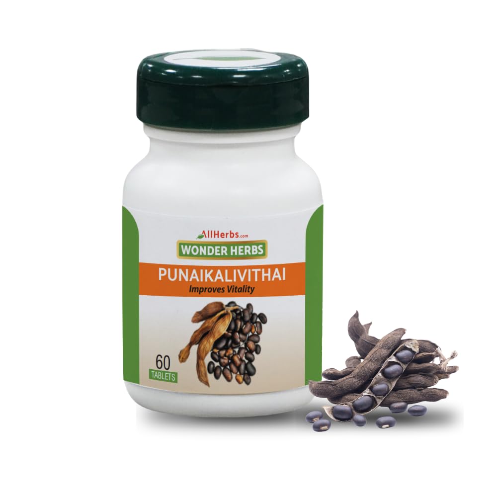 Allherbs PoonaikaliVithai Tablet 60 No's | Velvet Bean | Jangali | Naikkuran | Dulagondi | Kaunch beej | Mucuna pruriens