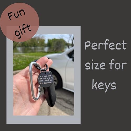 Miniatura 2 de You're the best thing I found on the Internet Round Black Keychain, Regalos de novio, Citas en línea, Regalos para él, deslizado, Negro -
