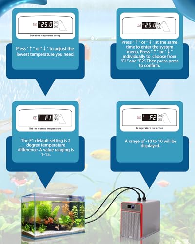 Erfolkerz 1/10 HP Aquarium Chiller– 42gal (160L). for Axolotls, Fish Tanks, hydroponics. Sea & Fresh Water Compatible. Includes Pump, nozzles & Hoops. Ideal for Coral & Shrimp. - Thumbnail 6