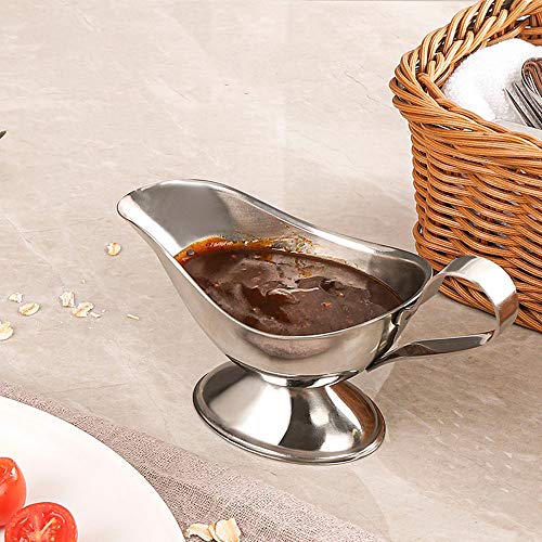 Stainless Steel Sauce Boat, Gravy Boat with Ergonomic Handle and Non-Drip Lip Seasoning Dishes Condiment Dip Bowls for Home Cafe Restaurant(3 oz) - Image 4