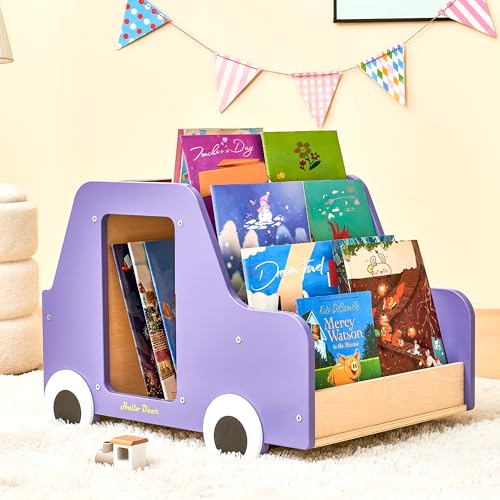 Wooden Kids Montessori Bookshelf, Toddler Bookcase with 5-Tier Display, Small Book Rack & Toy Storage for Nursery, Playroom, Classroom, Baby & Kids Rooms, Perfect for Children's Book Organizer