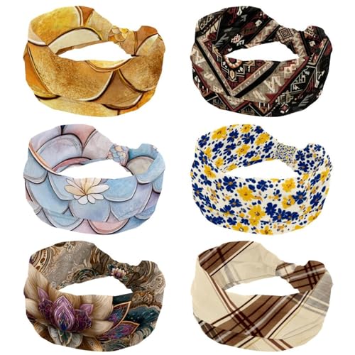 Turban doux pour femme bandeau élastique cheveux courts et longs lot de 6