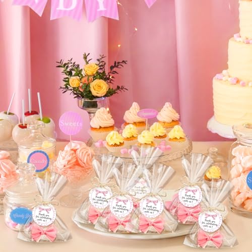 demissle 40 sets coquette bow baby shower favors soap party favors for guests return gifts bulk cute soaps with bags twines thanks tags for birthday party decorations girl gender revealpink