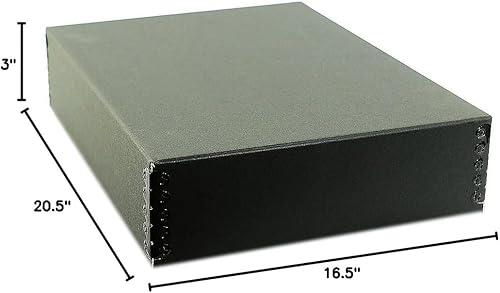 Vista 236 de Lineco, Caja de almacenamiento de archivos de museo de color tostado de 9 x 12 pulgadas, diseño frontal caído. Sin ácidos con borde de metal.