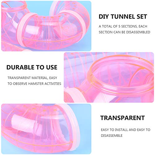 VILLCASE 5Pcs DIY Brinquedo para Túnel de Hamster Tubo de Plástico Conjunto de Tubo de Plástico Aces