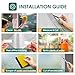 Coavas Window Privacy Film Decorative, Frosted Glass Window Film Non Adhesive, Static Cling, UV Blocking Window Clings for Home Office (Clear, 17.5 x 78.7 Inch)