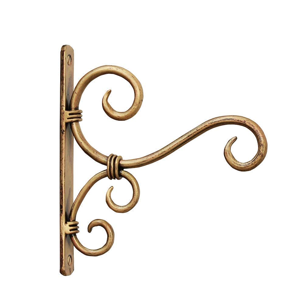 SHN HOME DECOR: Decorative Wall Hanging Brackets for Plants – Heavy Duty Wrought Iron Hooks with Vintage Rust-Resistant Hangers for Hanging Baskets, Lanterns, Bird Feeders & Outdoor Décor (Set of 2)-image-19