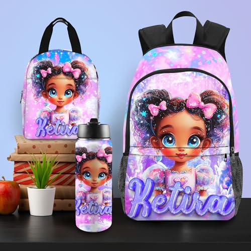 Artsadd Custom Backpack for Kids Personalized School Backpacks Girls Boys with Name Customized Back to School Bookbag with Lunch Box Bookbag for Daughter Son Multi282