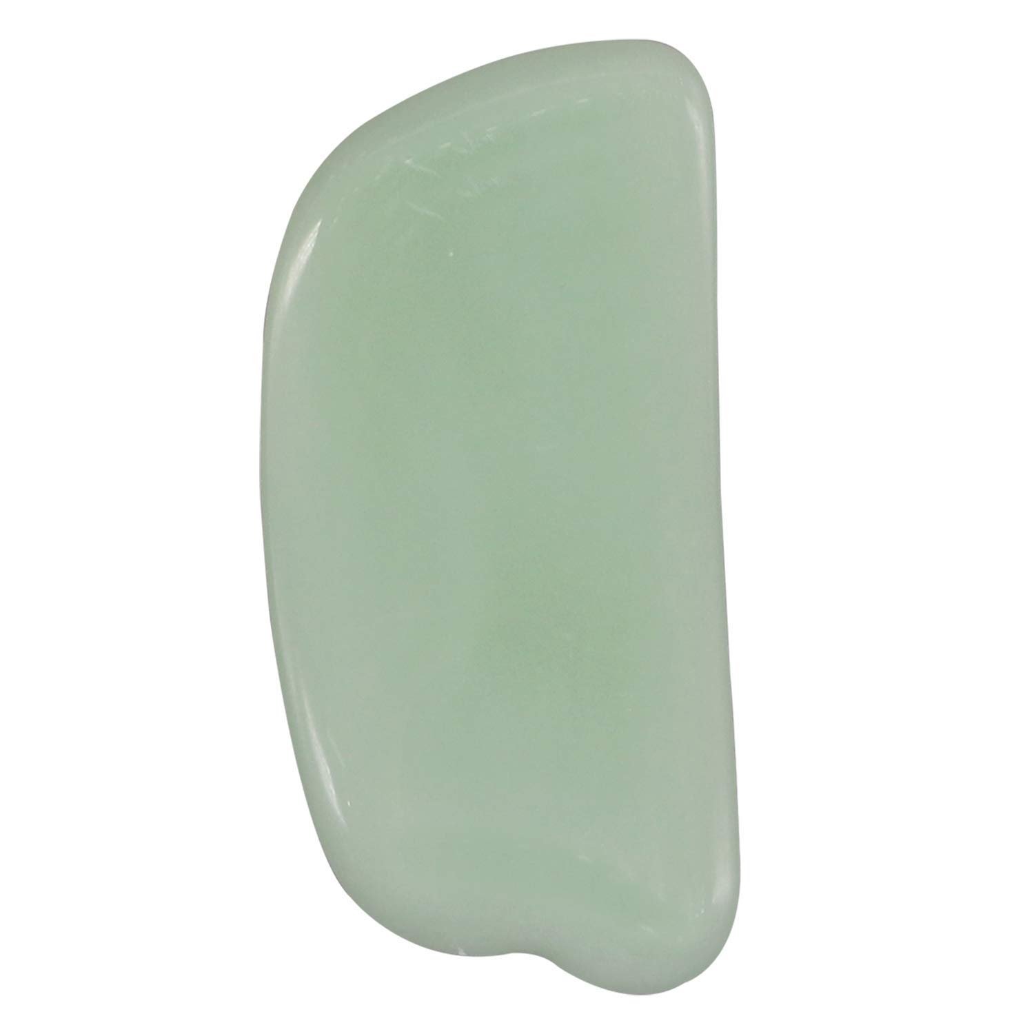 ORILEY OR-GSB-HZ-7-4 Gua Sha Scraping Massage Tool for Facial Glow, Blood Circulation, Natural Jade Stone Removes Toxins, Prevents Wrinkles, Boost Radiance of Complexion (1 Pc, Light Green)