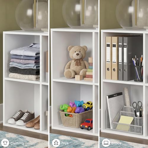 Signature Design by Ashley 4 Cube Storage Organizer, White Bookshelf - image 3